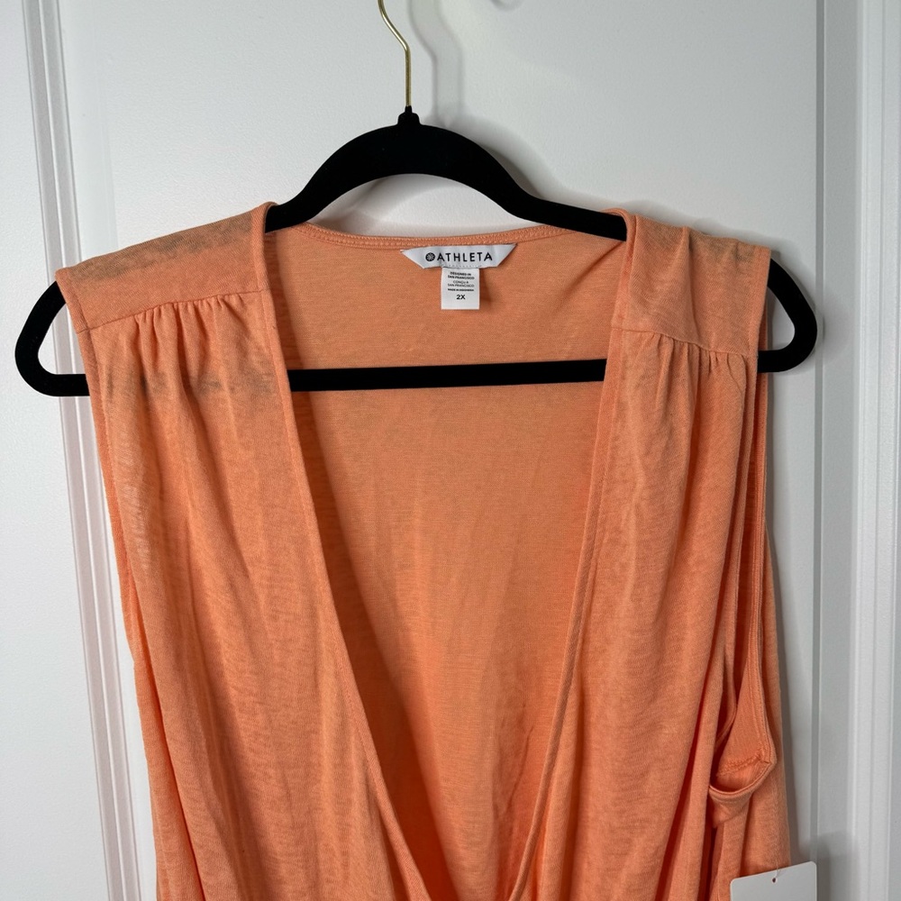 Athleta Orange breezy wrap tank top NWT 2X - Picture 2 of 8
